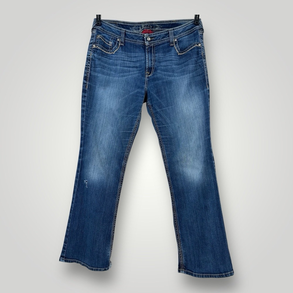 Ariat Ruby Low Rise Bootcut‎ Jeans Womens 34R Thick Stitch Western Y2K Denim
